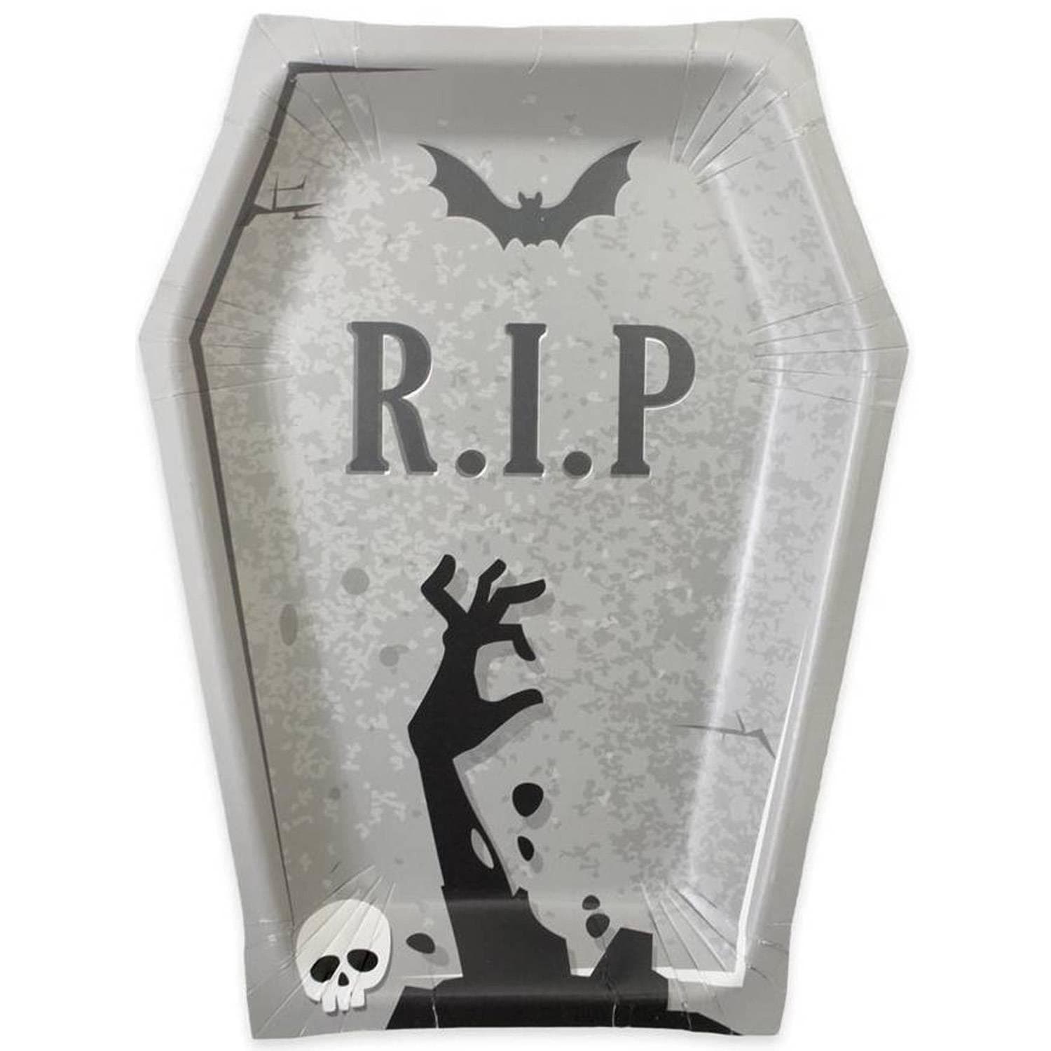 Paquet de 6 Assiettes Pierre tombale HALLOWEEN 21cm